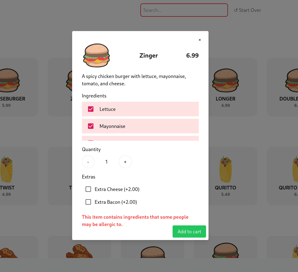 QuickBite Kiosk screenshot 1